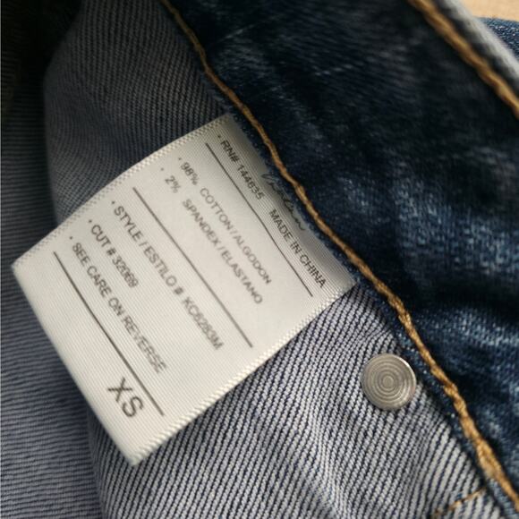 KanCan Denim High Rise Button Front Knee Length Denim Skirt Women Sz XS - Picture 5 of 8